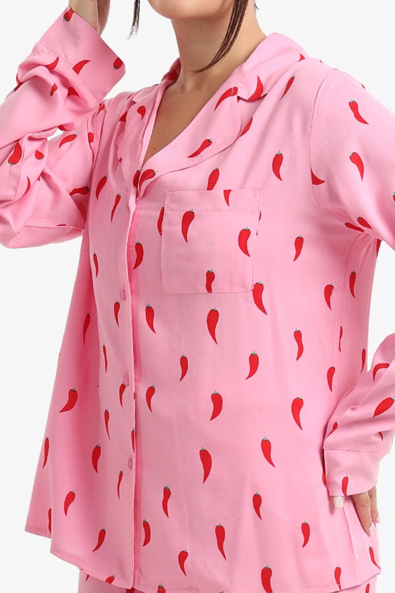 Carina Pepper Print Relaxed Pyjama Set - Image 3